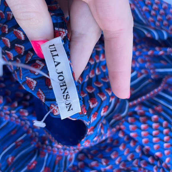 Ulla Johnson Martine Mini Dress Cerulean Blue Silk - Picture 4 of 12